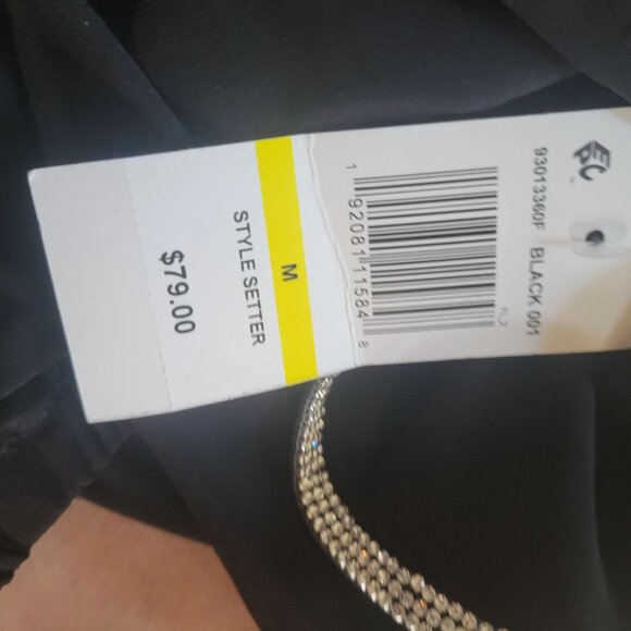 MSK Black RhinestoneTrim Jumpsuit Pantsuit size M NWT - Picture 8 of 9